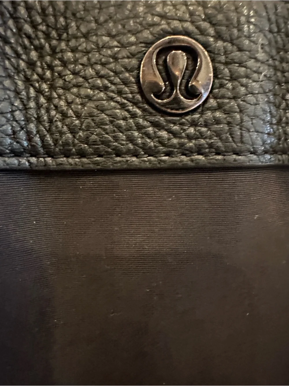 lululemon athletica Now and Always Black Shoulder Tote with Pebble Leather Trim